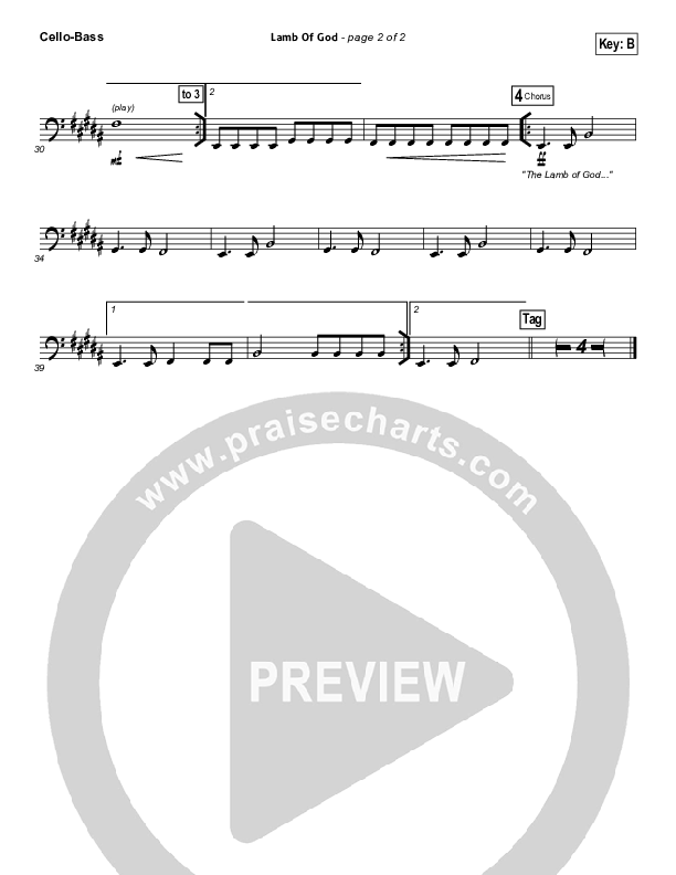 Lamb Of God Cello/Bass (Vertical Worship)