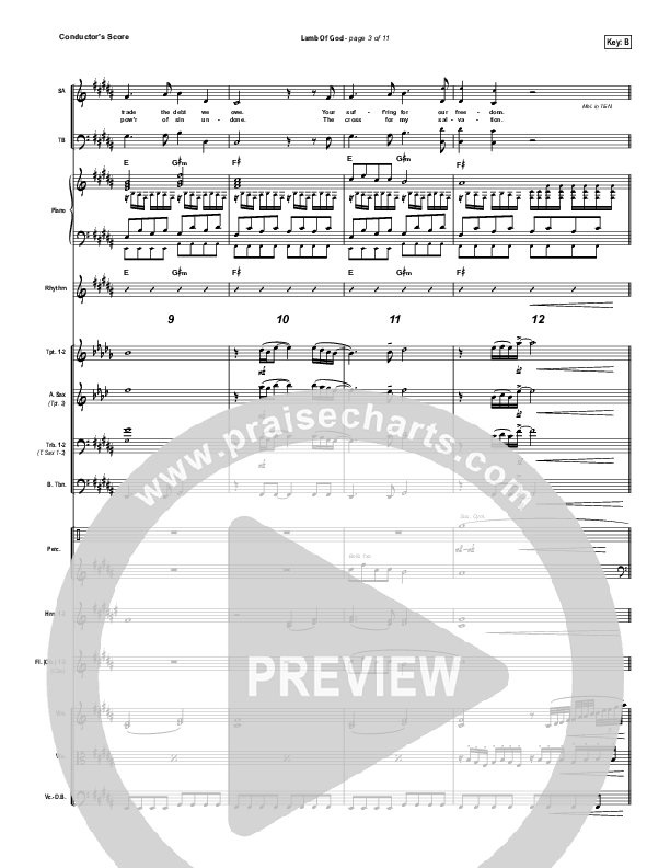 Lamb Of God Conductor's Score (Vertical Worship)