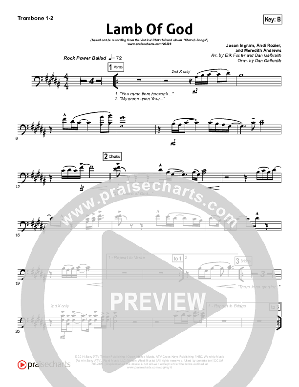 Lamb Of God Trombone 1/2 (Vertical Worship)