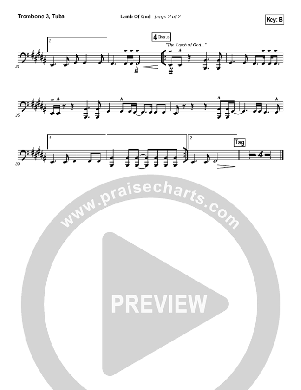 Lamb Of God Trombone 3/Tuba (Vertical Worship)