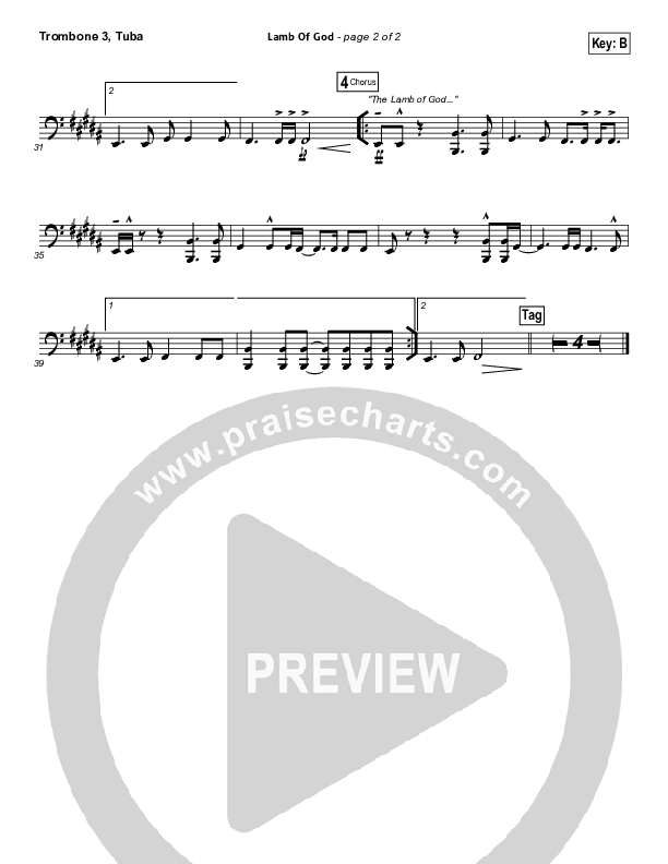 Lamb Of God Trombone 3/Tuba (Vertical Worship)
