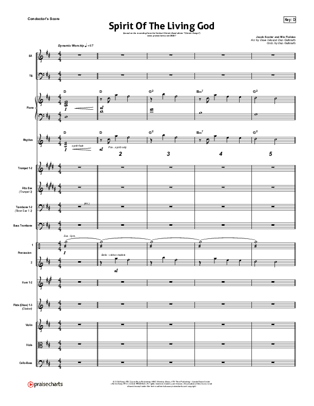 Spirit Of The Living God Conductor's Score (Vertical Worship)