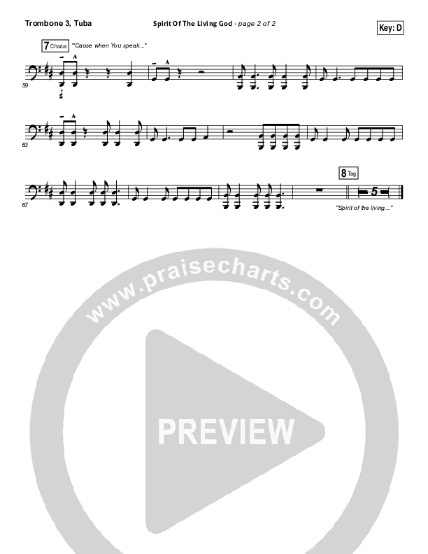 Spirit Of The Living God Trombone 3/Tuba (Vertical Worship)