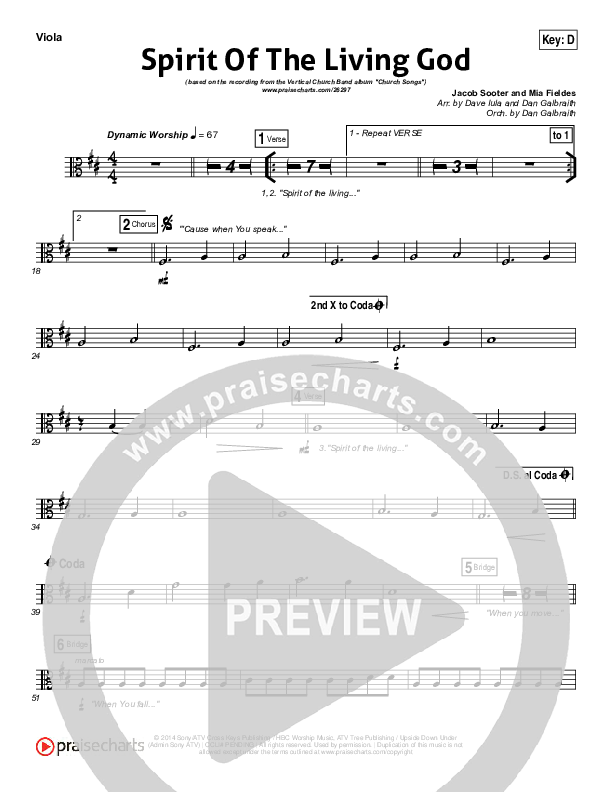 Spirit Of The Living God Viola (Vertical Worship)