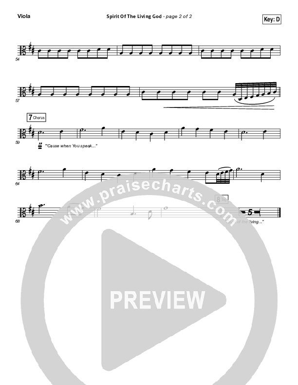 Spirit Of The Living God Viola (Vertical Worship)