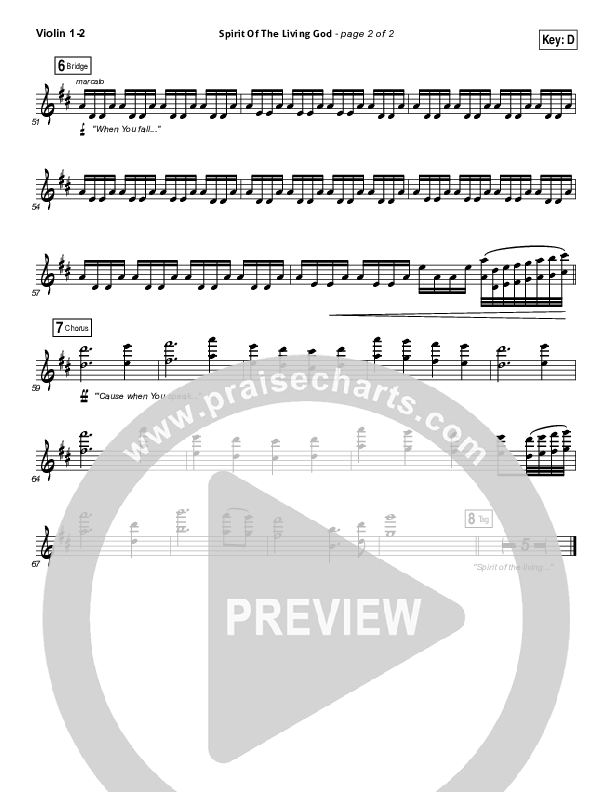 Spirit Of The Living God Violin 1/2 (Vertical Worship)