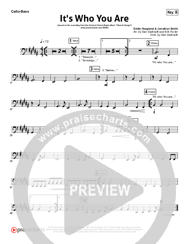 It's Who You Are Cello/Bass (Vertical Worship)