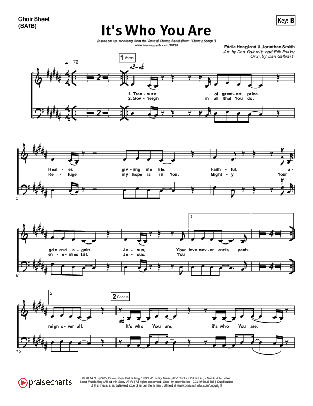 It's Who You Are Choir Sheet (SATB) (Vertical Worship)