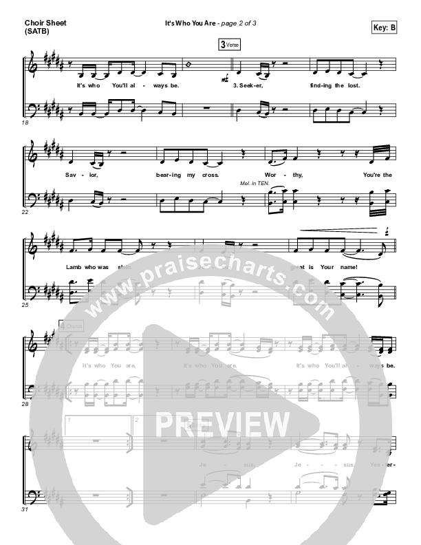 It's Who You Are Choir Sheet (SATB) (Vertical Worship)