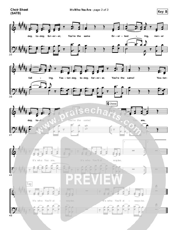 It's Who You Are Choir Sheet (SATB) (Vertical Worship)