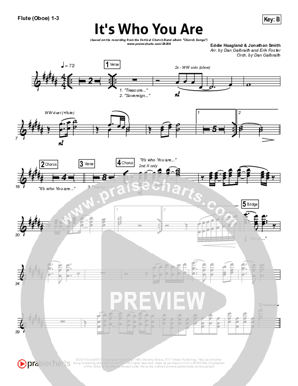 It's Who You Are Flute/Oboe 1/2/3 (Vertical Worship)