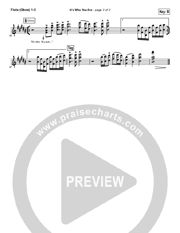 It's Who You Are Flute/Oboe 1/2/3 (Vertical Worship)
