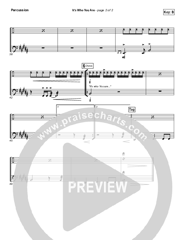 It's Who You Are Percussion (Vertical Worship)