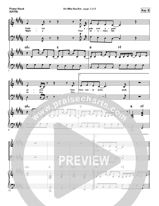 It's Who You Are Piano/Vocal (SATB) (Vertical Worship)