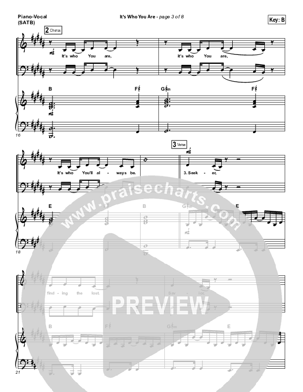 It's Who You Are Piano/Vocal (SATB) (Vertical Worship)