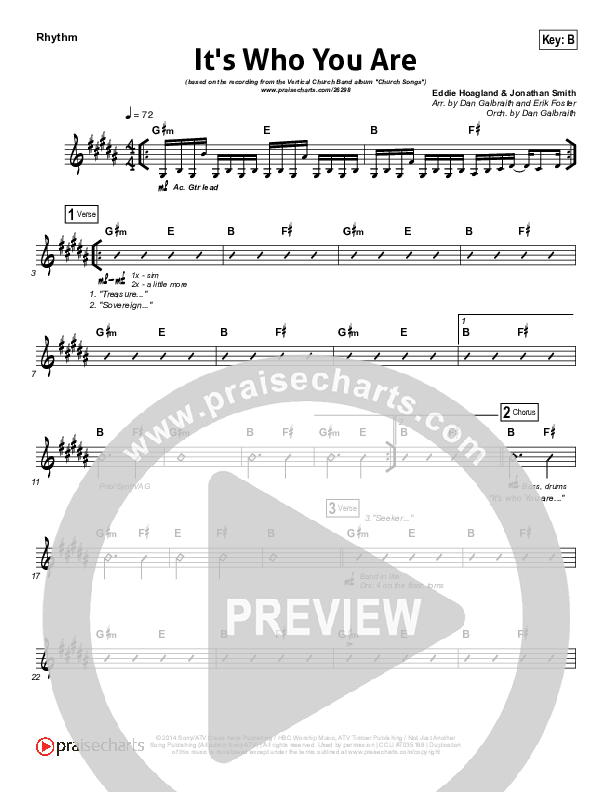 It's Who You Are Rhythm Chart (Vertical Worship)