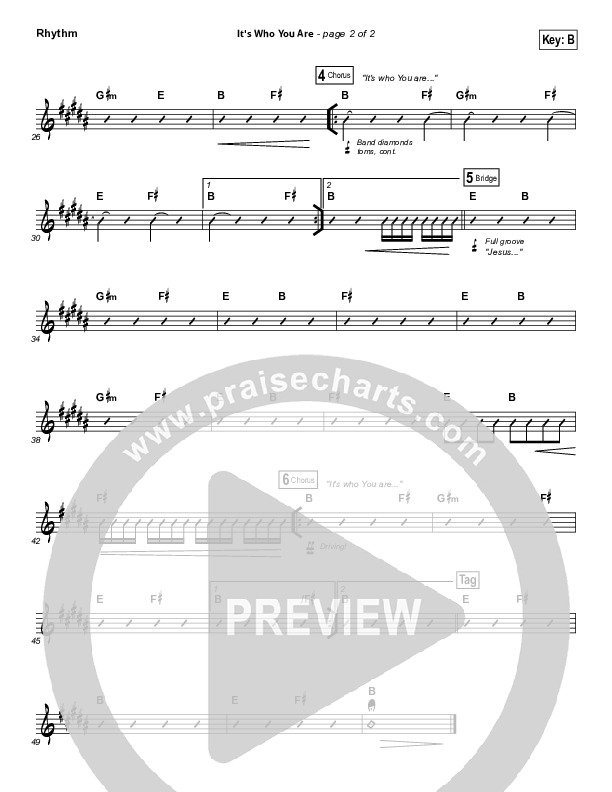 It's Who You Are Rhythm Chart (Vertical Worship)