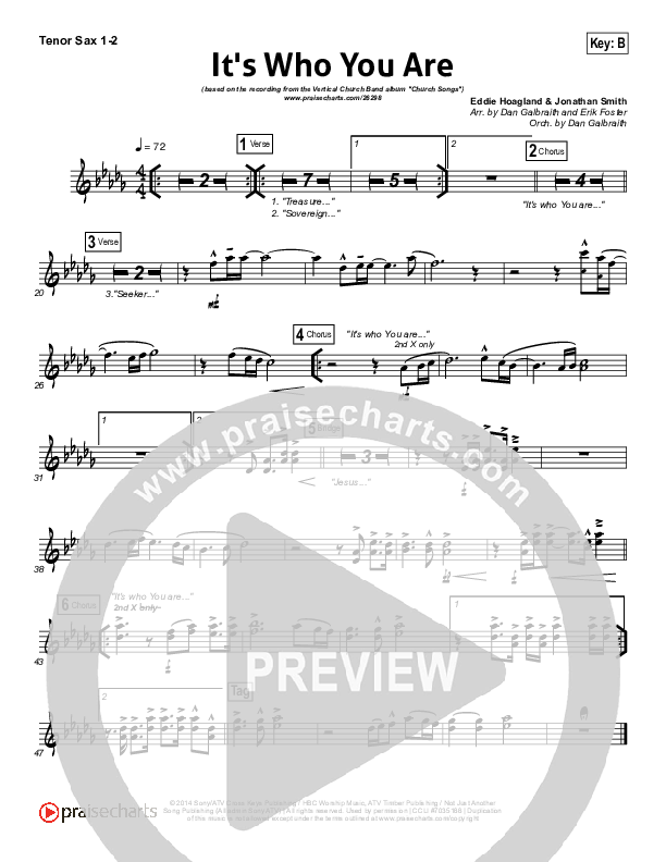 It's Who You Are Tenor Sax 1/2 (Vertical Worship)