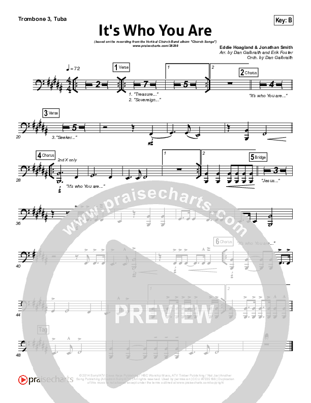 It's Who You Are Trombone 3/Tuba (Vertical Worship)
