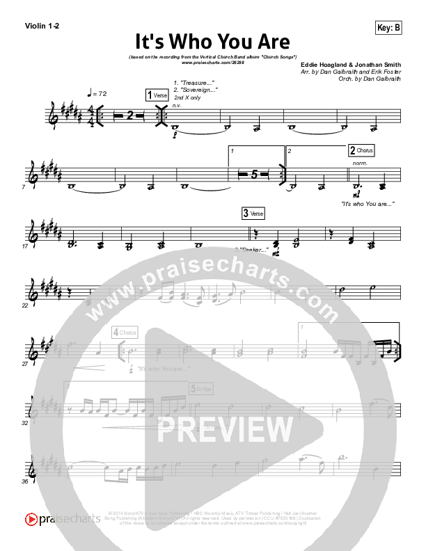 It's Who You Are Violin 1/2 (Vertical Worship)