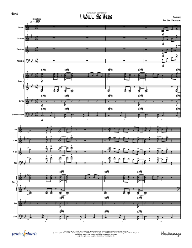 I Will Be Here (Instrumental) Conductor's Score (Brad Henderson)
