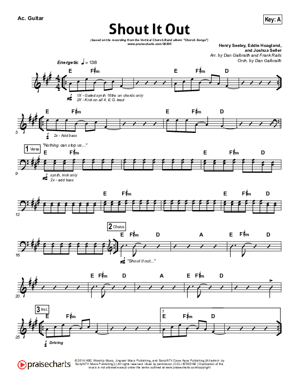 Shout It Out Acoustic Guitar (Vertical Worship)