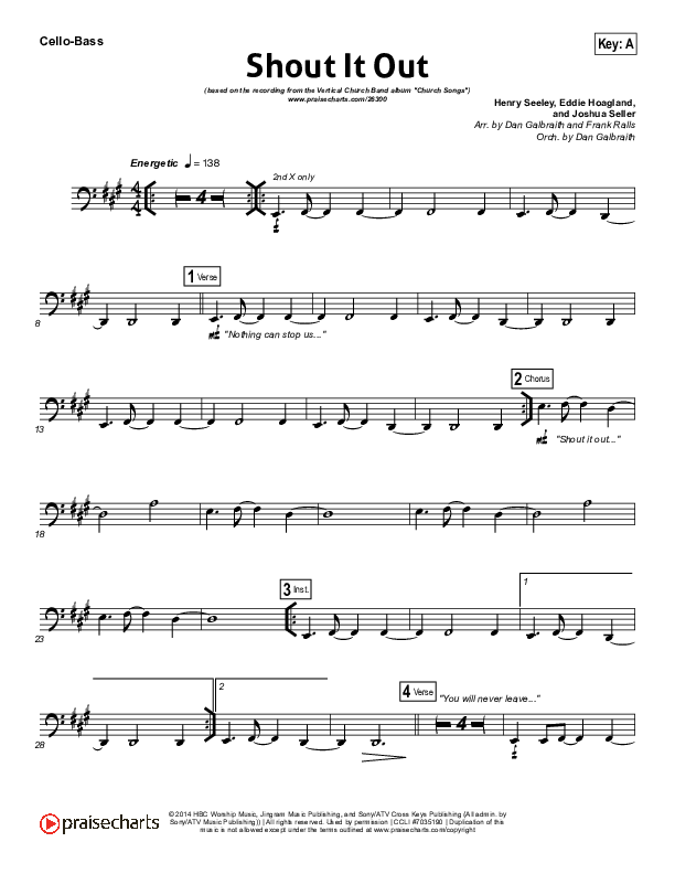 Shout It Out Cello/Bass (Vertical Worship)