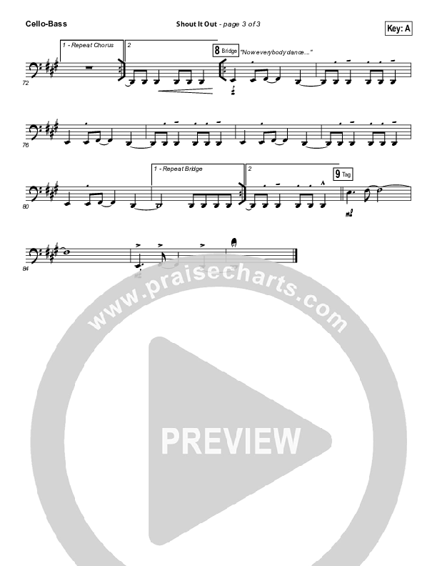 Shout It Out Cello/Bass (Vertical Worship)