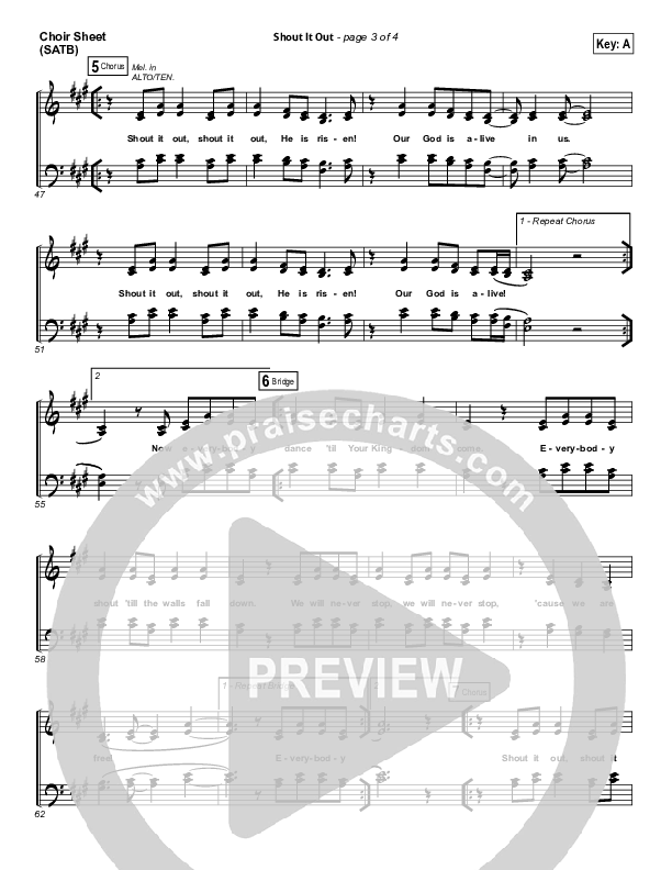 Shout It Out Choir Sheet (SATB) (Vertical Worship)
