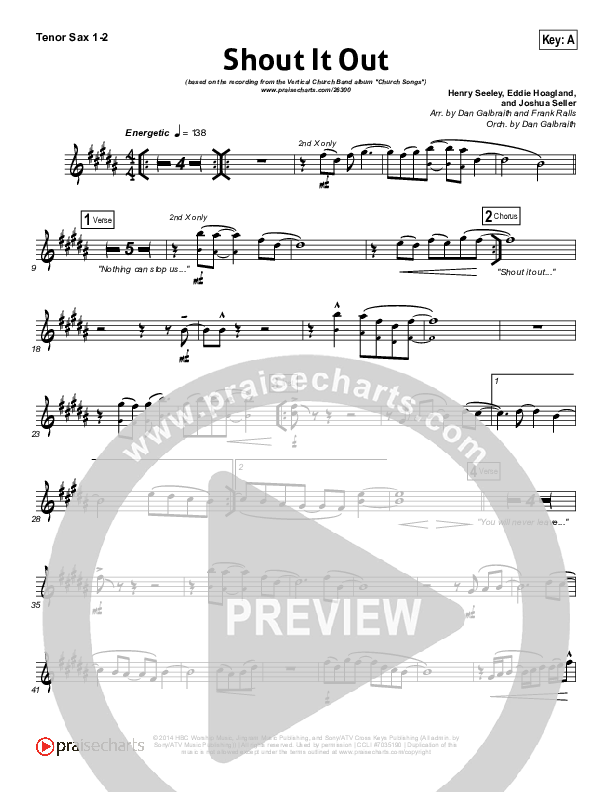 Shout It Out Tenor Sax 1/2 (Vertical Worship)
