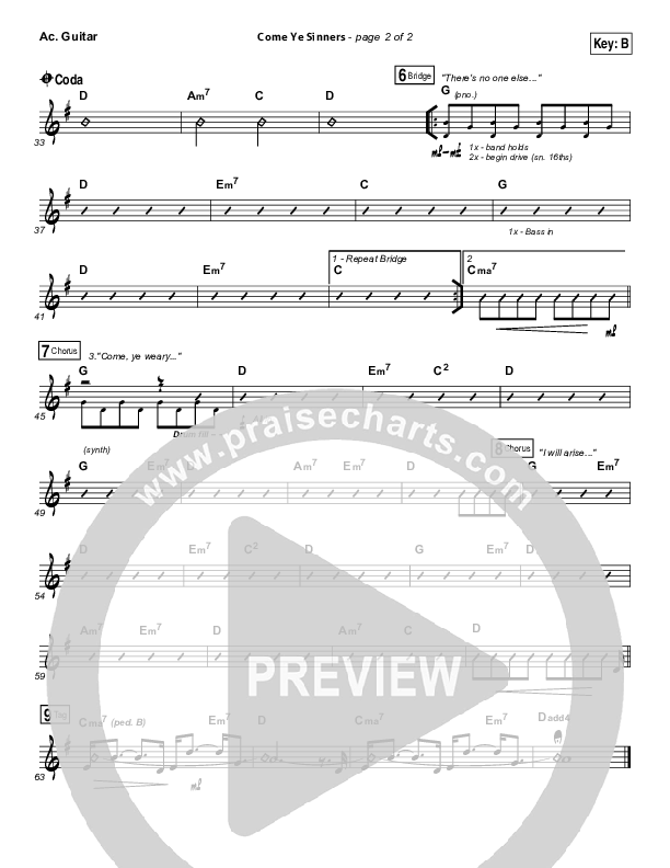 Come Ye Sinners Acoustic Guitar (Vertical Worship)