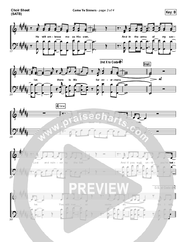 Come Ye Sinners Choir Vocals (SATB) (Vertical Worship)
