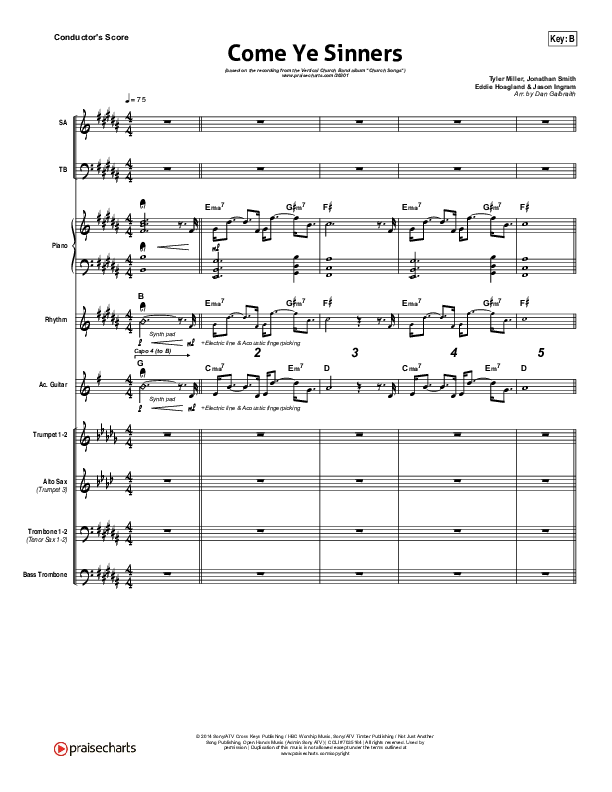 Come Ye Sinners Conductor's Score (Vertical Worship)
