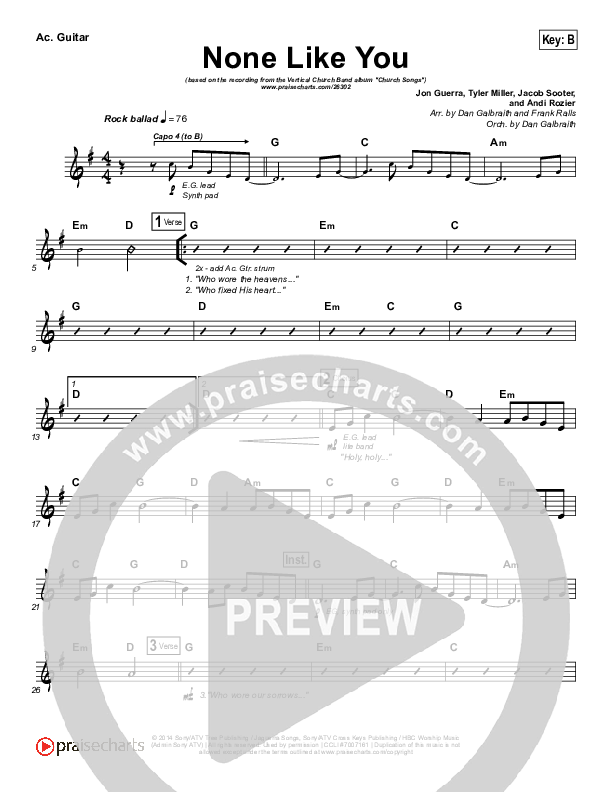 None Like You Acoustic Guitar (Vertical Worship)