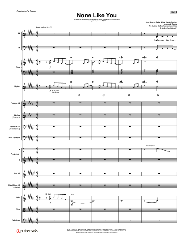 None Like You Conductor's Score (Vertical Worship)