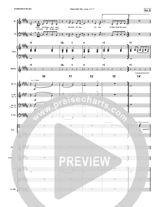None Like You Conductor's Score (Vertical Worship)