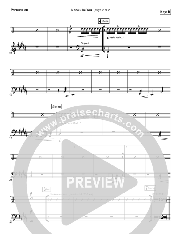 None Like You Percussion (Vertical Worship)