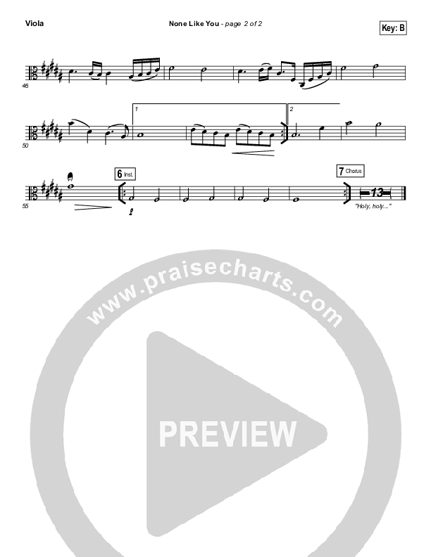 None Like You Viola (Vertical Worship)