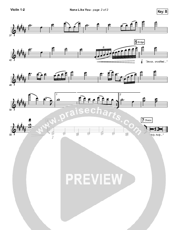 None Like You Violin 1/2 (Vertical Worship)