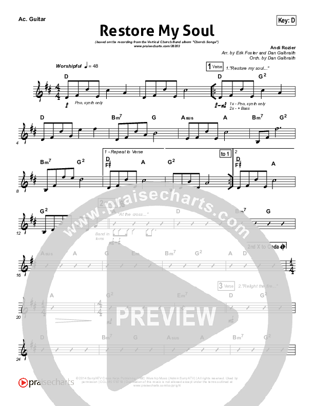 Restore My Soul Rhythm Chart (Vertical Worship)