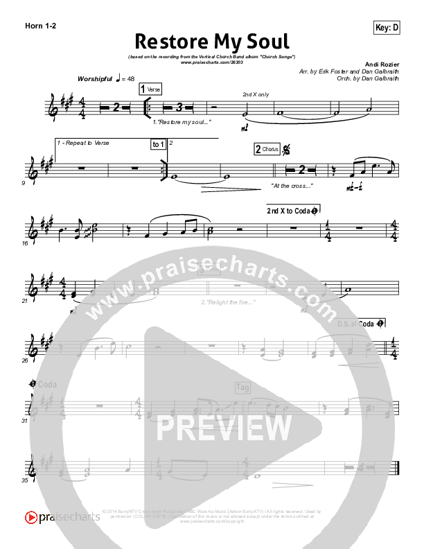 Restore My Soul French Horn 1/2 (Vertical Worship)