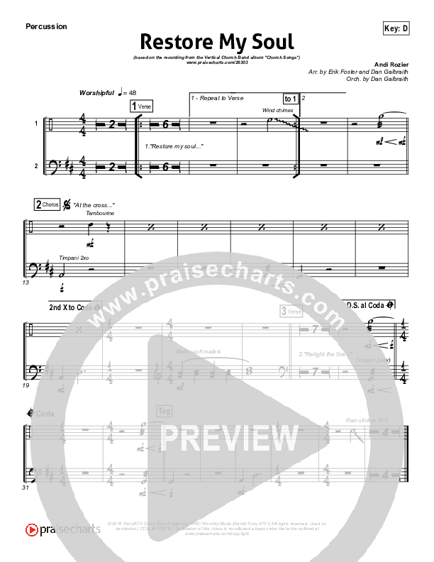 Restore My Soul Percussion (Vertical Worship)