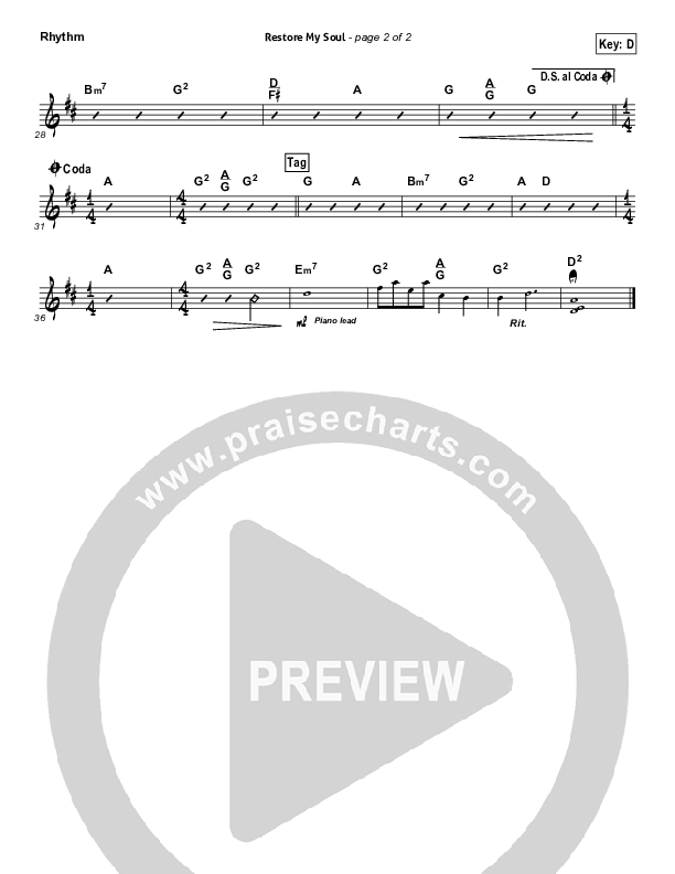 Restore My Soul Rhythm Chart (Vertical Worship)