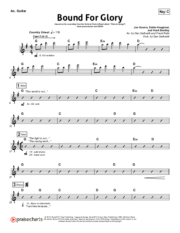Bound For Glory Acoustic Guitar (Vertical Worship)
