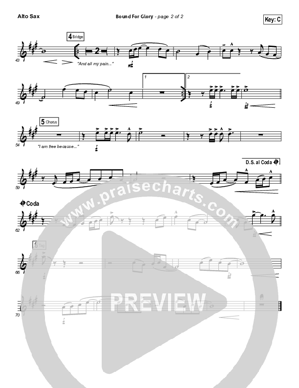 Bound For Glory Alto Sax (Vertical Worship)