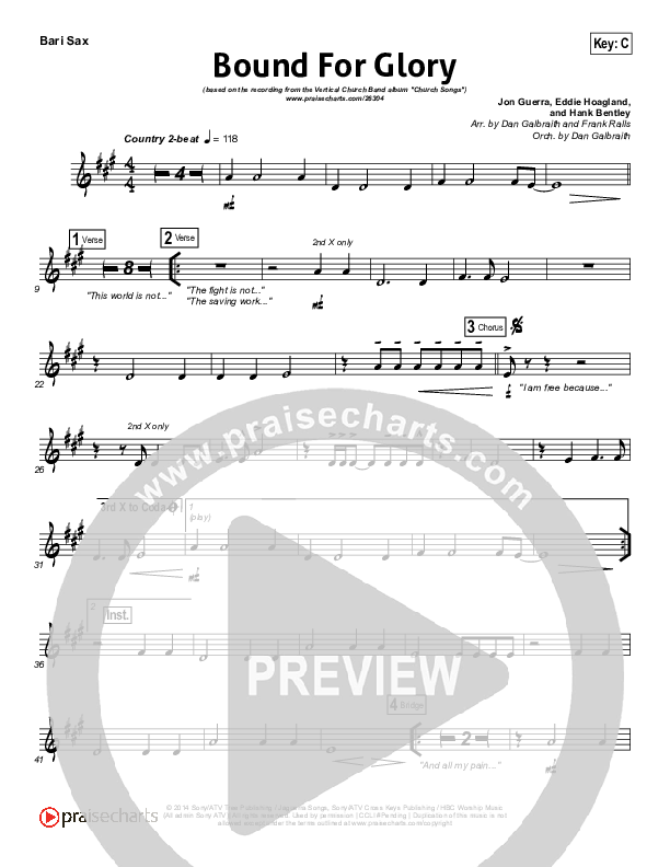 Bound For Glory Bari Sax (Vertical Worship)