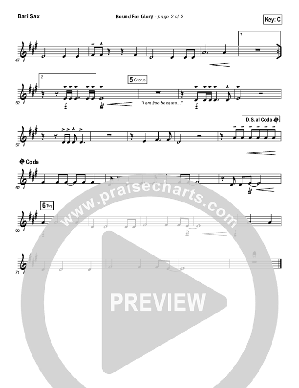 Bound For Glory Bari Sax (Vertical Worship)