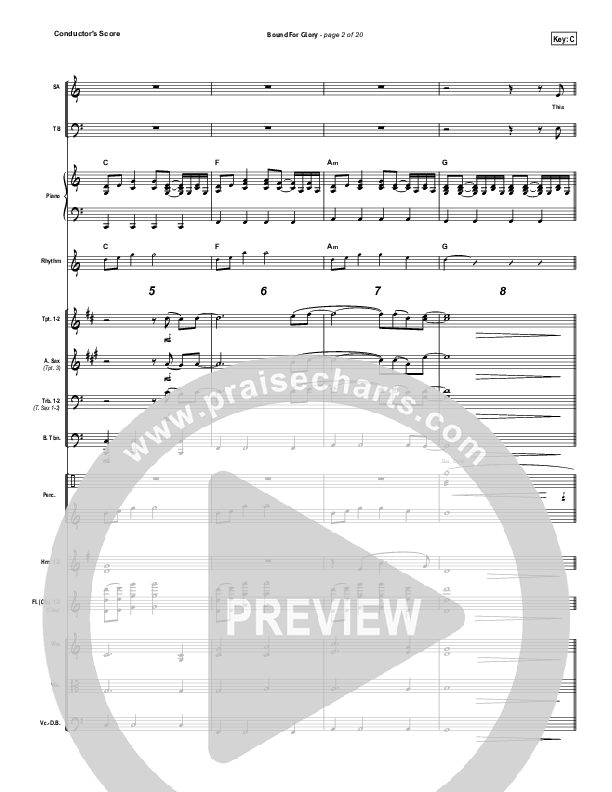 Bound For Glory Conductor's Score (Vertical Worship)