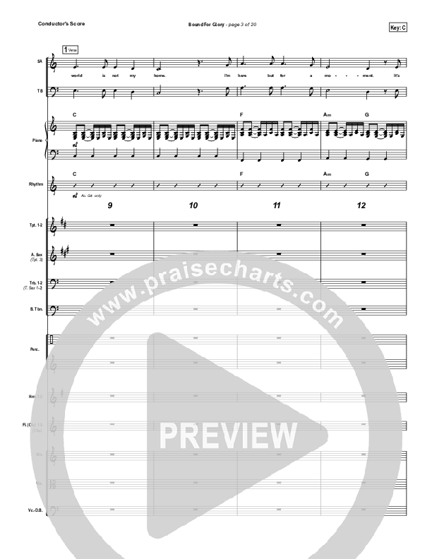 Bound For Glory Conductor's Score (Vertical Worship)