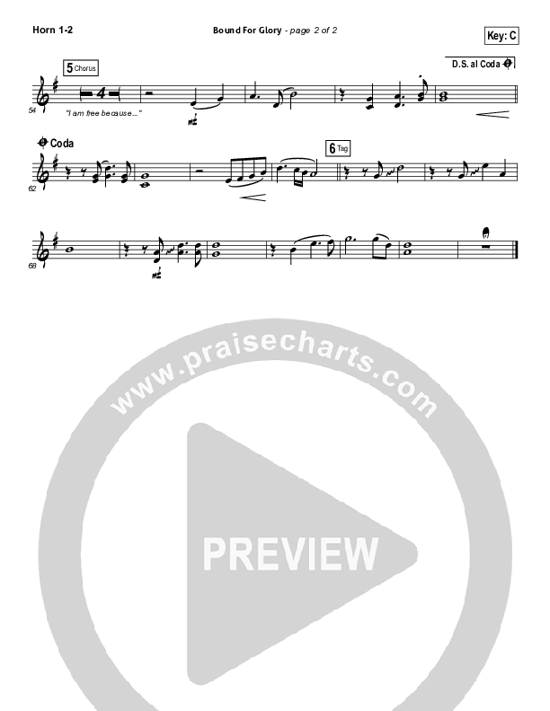 Bound For Glory French Horn 1/2 (Vertical Worship)